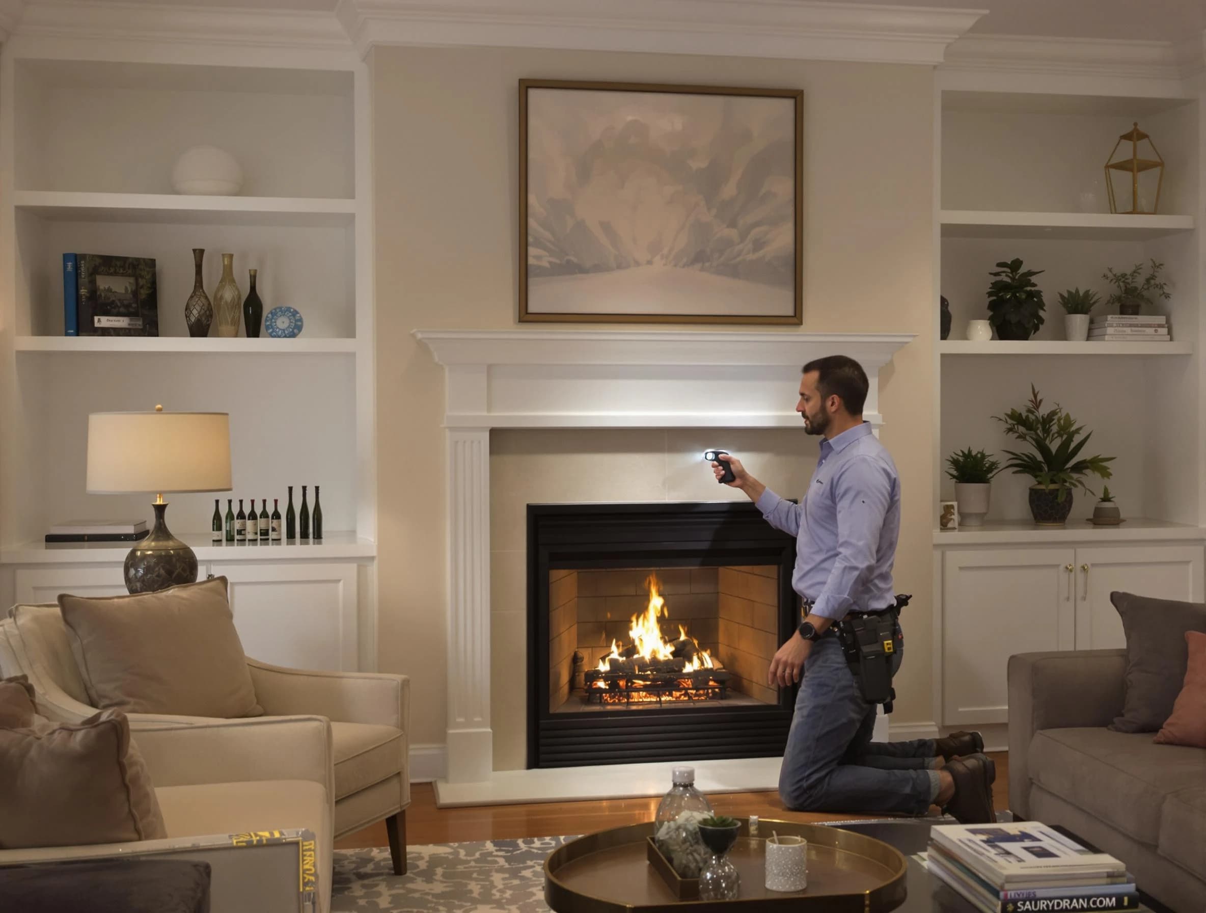 Orem Chimney Sweep conducting a fireplace safety inspection in Orem, UT