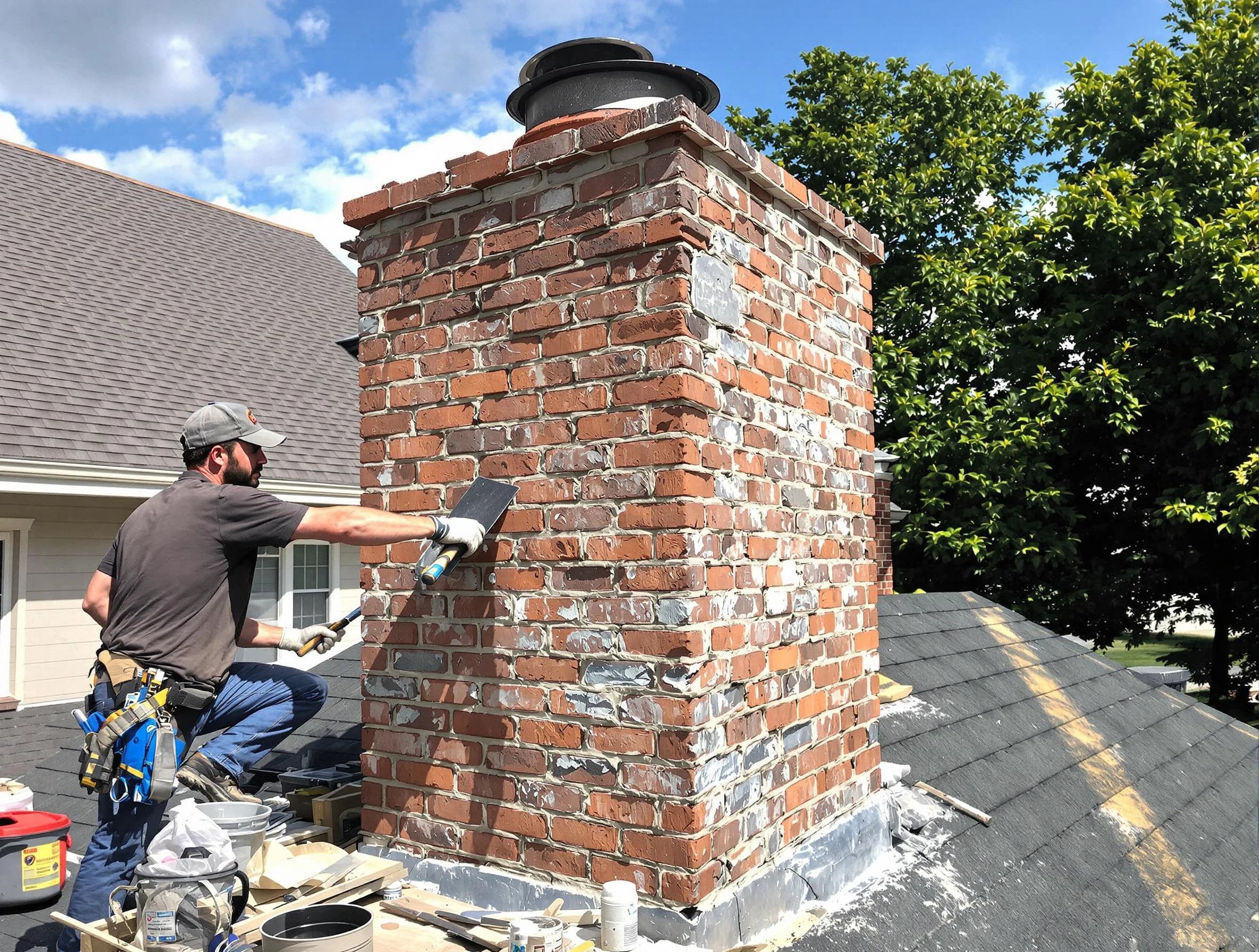 Completed chimney rebuild by Orem Chimney Sweep in Orem, UT
