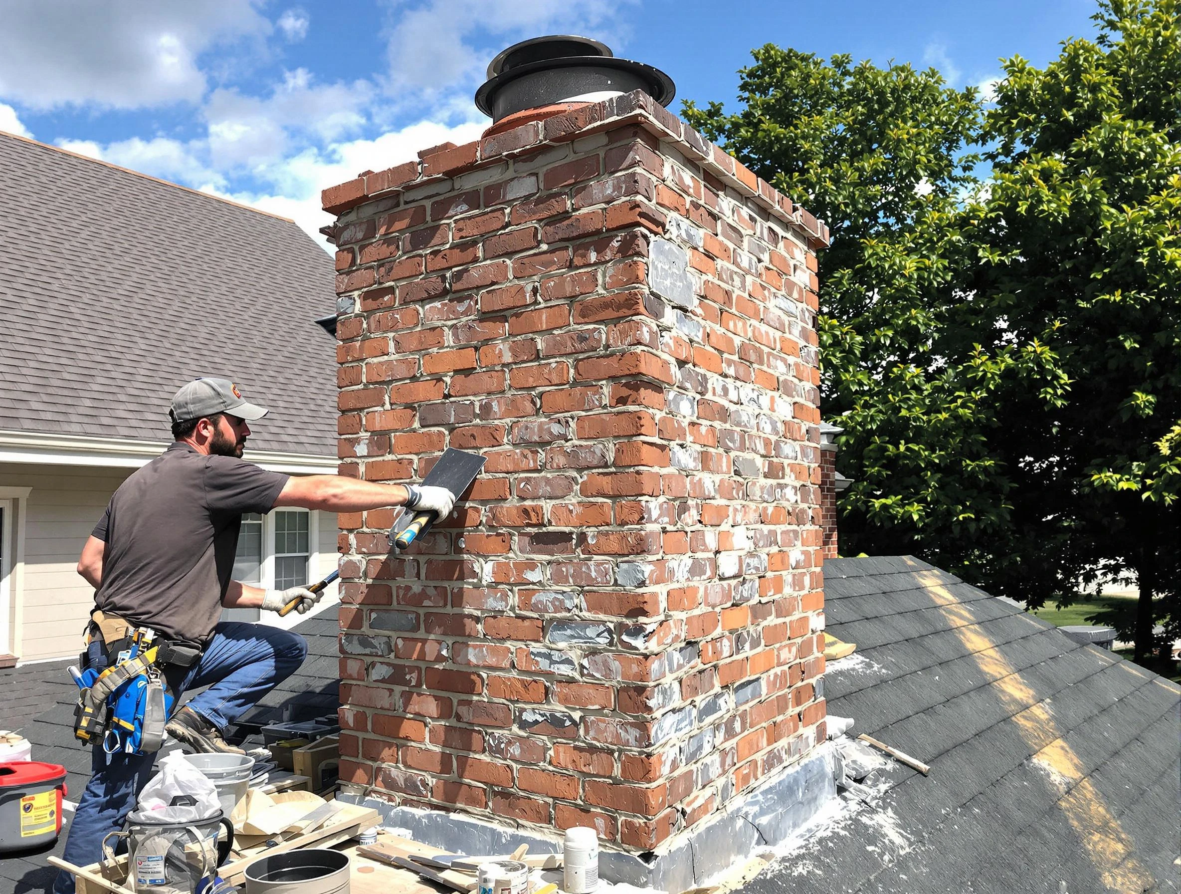 Completed chimney rebuild by Orem Chimney Sweep in Orem, UT