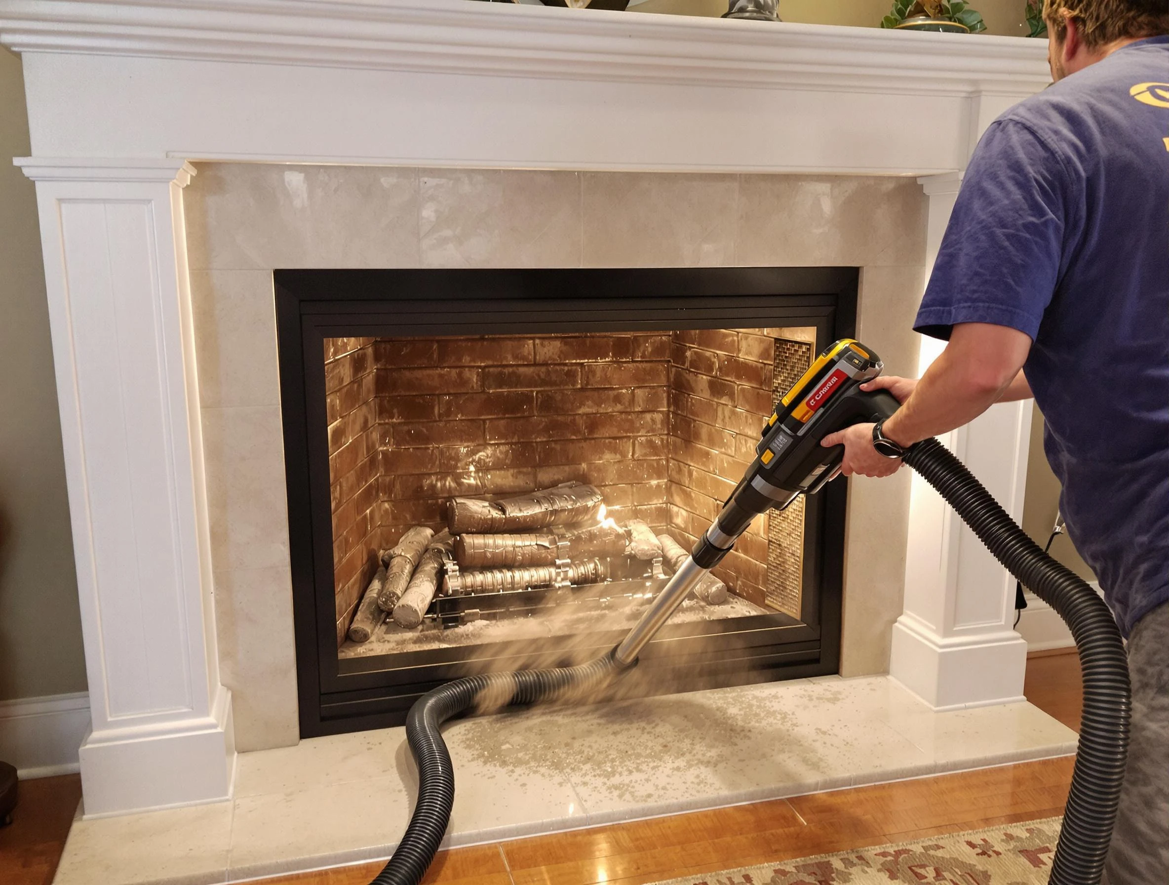 Fireplace cleaning performed by Orem Chimney Sweep in Orem, UT